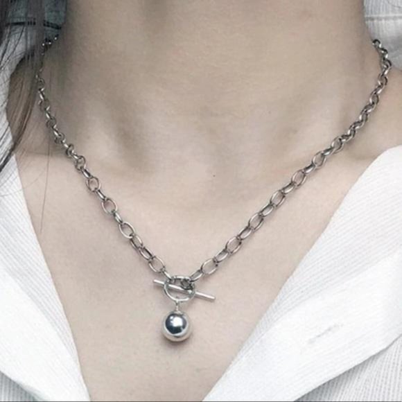 “ 20 “ NEW 925 STERLING SILVER TOGGLE LINK NECKLACE - Picture 1 of 7